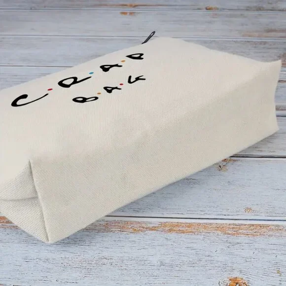 "CRAP BAG" Canvas Cosmetic Bag - Picture 2 of 7